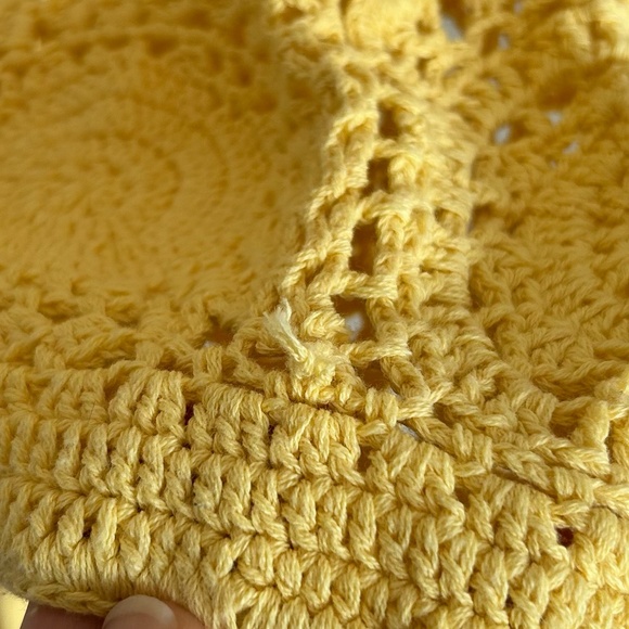 Spell & The Gypsy Let The Sunshine In Crochet Mini Dress Yellow Small - Picture 15 of 16